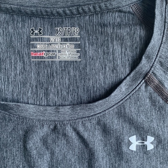 Under Armour Gray Fitted Heat Gear Athletic Crewneck Tee XS - Picture 2 of 3